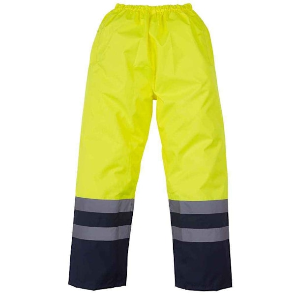 Yoko Unisex Vuxen Tvåfärgad Hi-Vis Överbyxor 3XL Gul/Marinblå Yellow/Navy 3XL