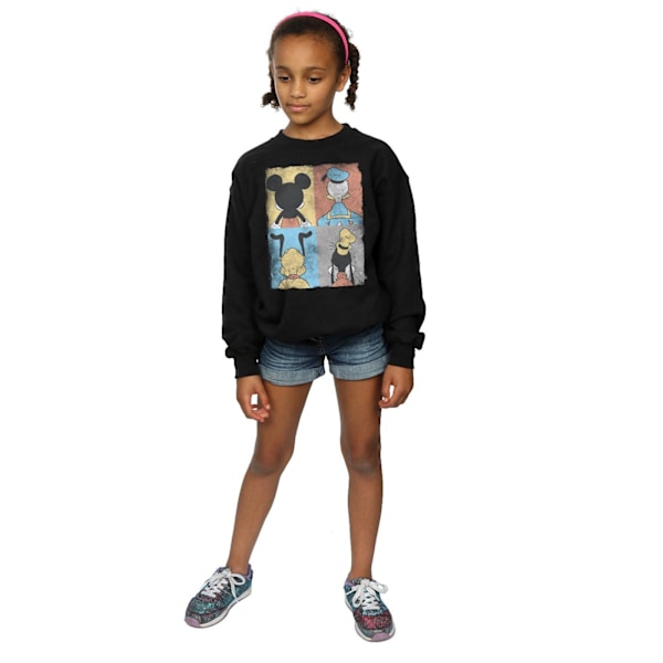 Disney Girls Mickey Mouse Four Backs Sweatshirt 5-6 år Svart Black 5-6 Years