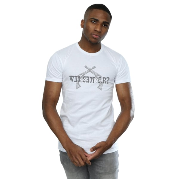 Dallas Mens Who Shot J.R. T-Shirt 4XL Vit White 4XL