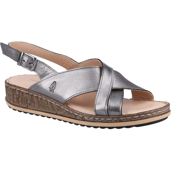 Hush Puppies Dam/Dam Elena Läder Wedge Sandal 7 UK Pewt Pewter 7 UK