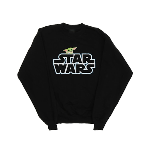 Star Wars Girls The Mandalorian The Child Logo Sweatshirt 5-6 år Black 5-6 Years