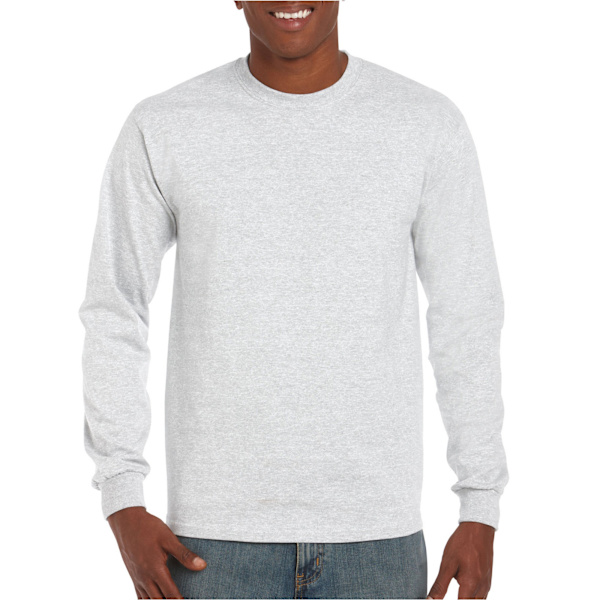 Gildan Unisex Adult Ultra Plain Cotton Long-Sleeved T-Shirt S A Ash S
