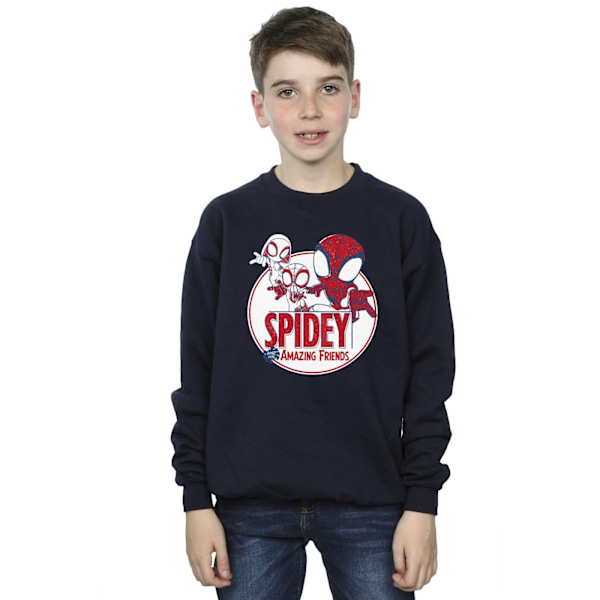 Marvel Boys Spidey And His Amazing Friends Circle Sweatshirt 3- Navy Blue 3-4 Years