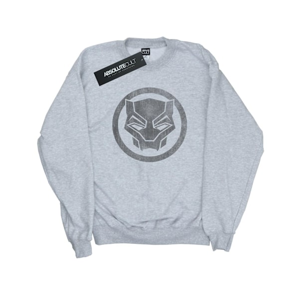 Marvel Dam Black Panther Distressed Icon Sweatshirt L Heather Grey L