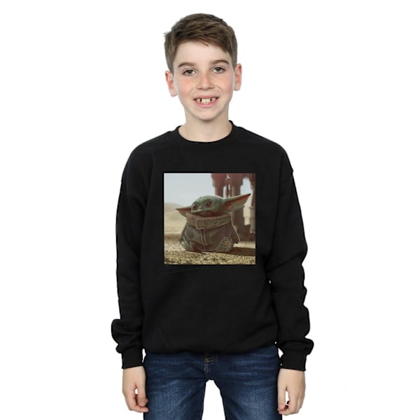 Star Wars Pojkar The Mandalorian The Child Scen Sweatshirt 5-6 År Black 5-6 Years