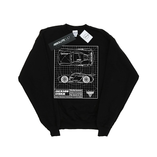 Disney Girls Cars Jackson Storm Blueprint Sweatshirt 7-8 år Black 7-8 Years