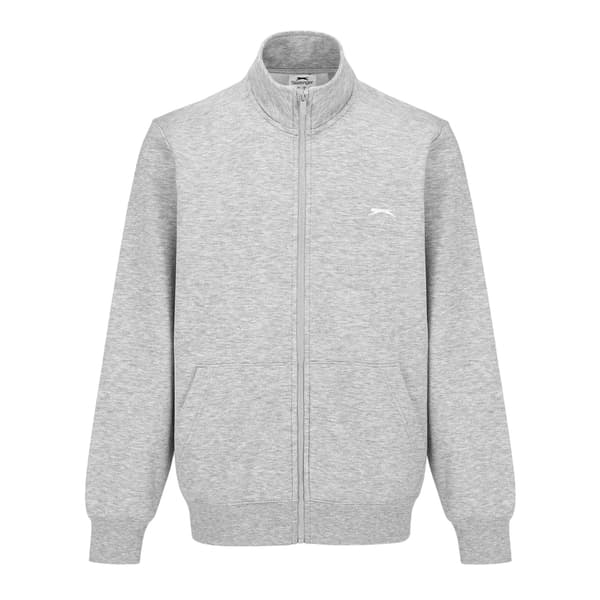 Slazenger Herr Logotyp Polycotton Hel Dragkedja Jacka S Gråmelerad Grey Marl S