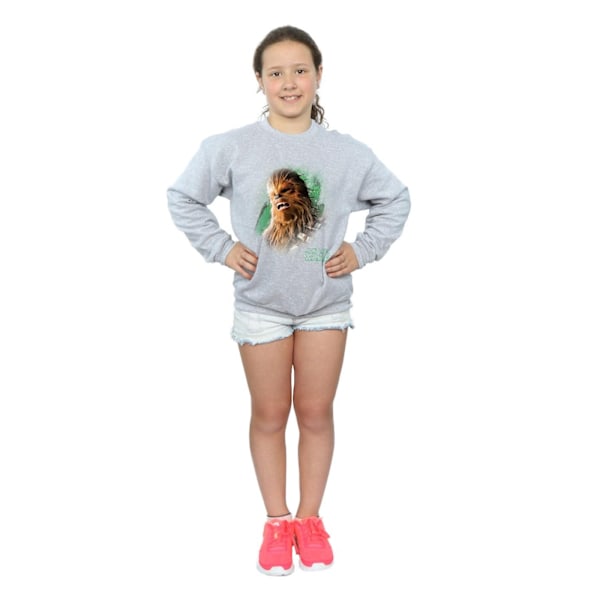 Star Wars Girls The Last Jedi Chewbacca Borstad Sweatshirt 7-8 Sports Grey 7-8 Years