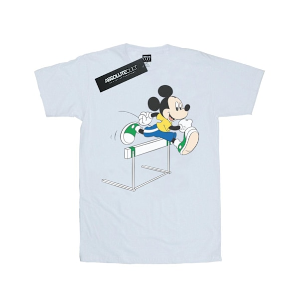 Disney Dam/Damer Mickey Mouse Häckar Bomull Pojkvän T-shirt White XXL