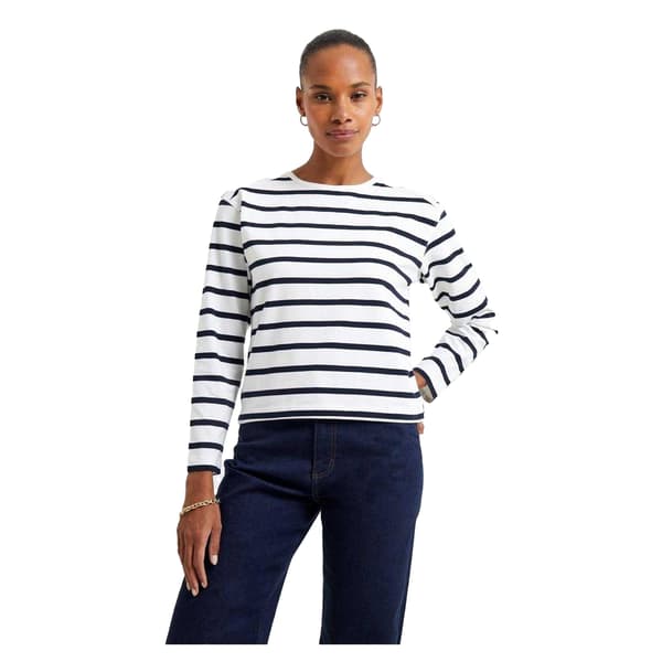 French Connection Rallie långärmad tröja med rund hals för dam White 14 UK