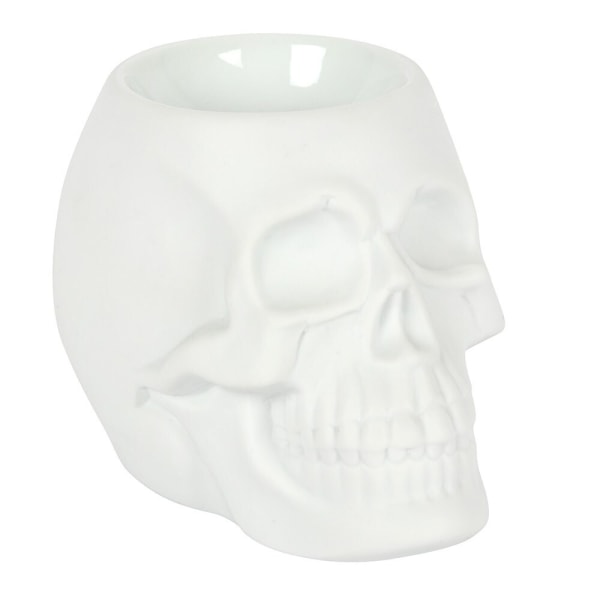 Something Different Ceramic Skull Oljebrännare 11cm x 12cm x 13cm Matt White 11cm x 12cm x 13cm