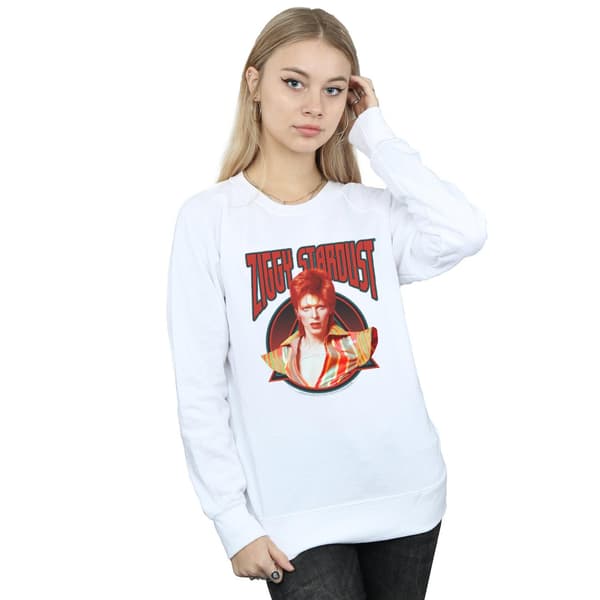 David Bowie Dam/Kvinnor Ziggy Stardust Sweatshirt S Vit White S