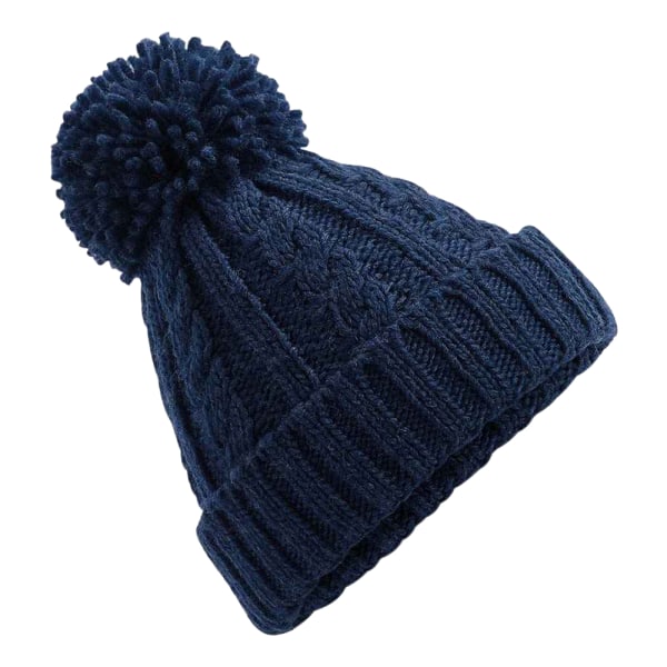 Beechfield Cable Knit Melange Beanie One Size Marinblå Navy One Size