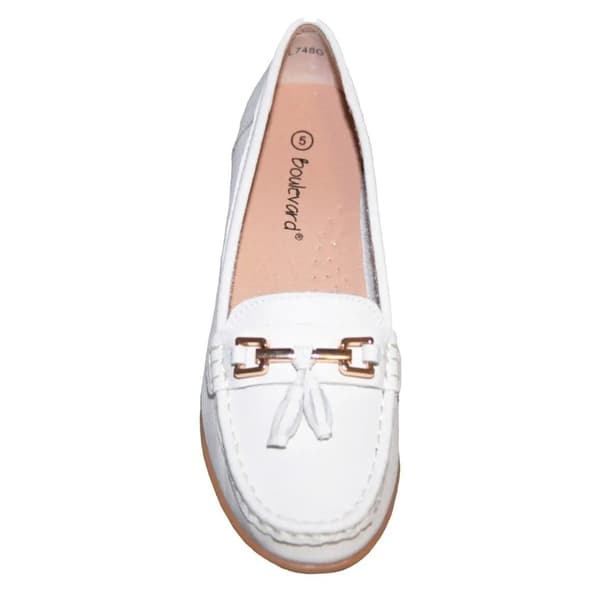 Boulevard Dam/Dam Action Läder Saddle Loafers 9 UK Vit White 9 UK
