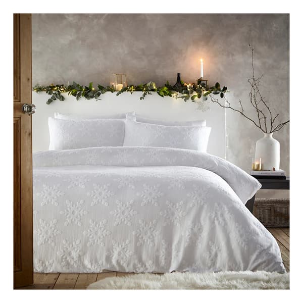 Furn Tuftad Snöflinga Påslakanset King Vit White King