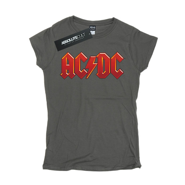 AC/DC Dam/Dam Dark Red Logo Bomull T-shirt XL Charcoal Charcoal XL