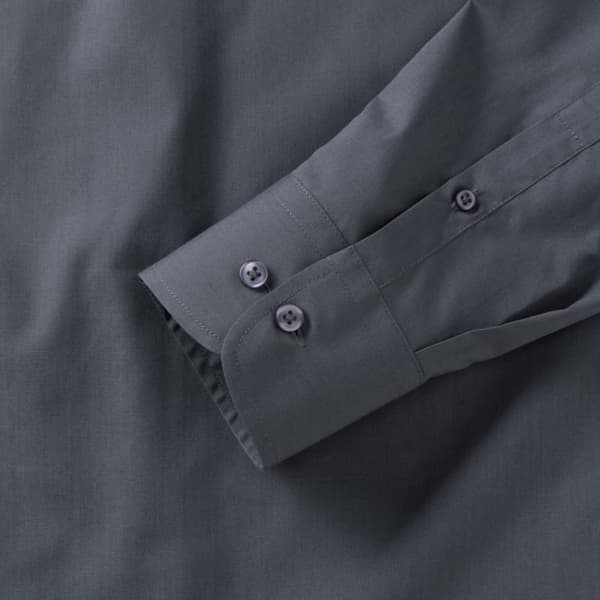 Russell Collection Herr Långärmad Poly-Bomull Lättskött Skräddarsydd Convoy Grey XL