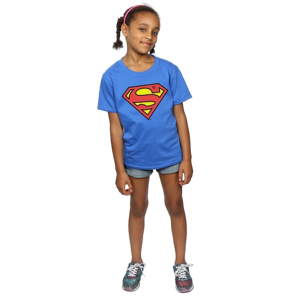 Superman Girls Logotyp bomull T-shirt 9-11 år Royal Blue Royal Blue 9-11 Years