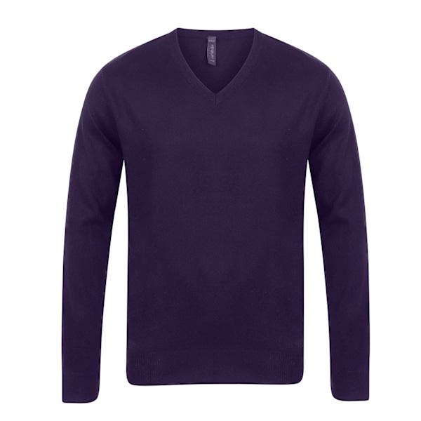 Henbury Herr Bomull Akryl V-ringad Sweatshirt M Lila Purple M