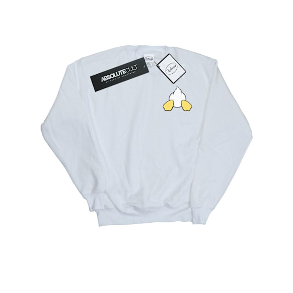 Disney Herr Donald Duck Bakside Brösttryck Sweatshirt 4XL Vit White 4XL