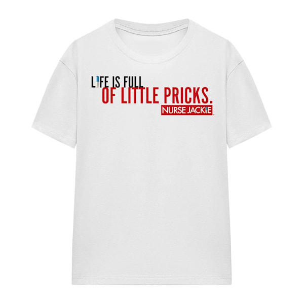 Nurse Jackie Unisex Vuxen Life Is Full T-Shirt S Vit White S