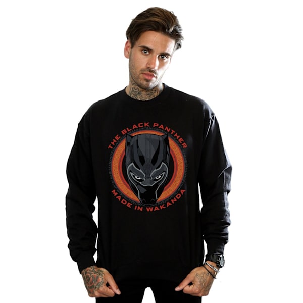 Marvel Herr Svart Panter Tillverkad i Wakanda Röd Sweatshirt XXL Bl Black XXL