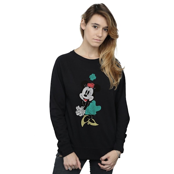 Disney Dam/Kvinnor Minnie Mouse Shamrock Hat Sweatshirt XL Svart Black XL