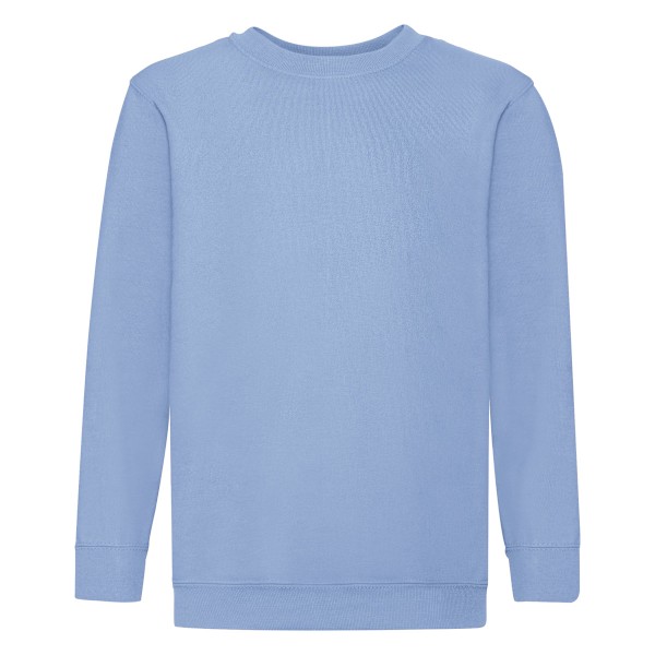 Fruit Of The Loom Barnkläder Unisex Set In Sleeve Sweatshirt 12- Sky Blue 12-13