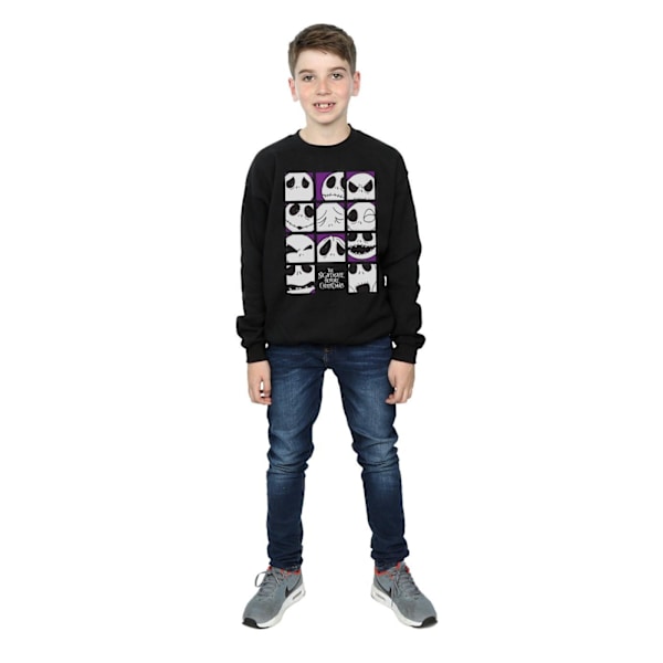 Disney Boys Nightmare Before Christmas Många Ansikten Av Jack Fyrkantig Black 9-11 Years