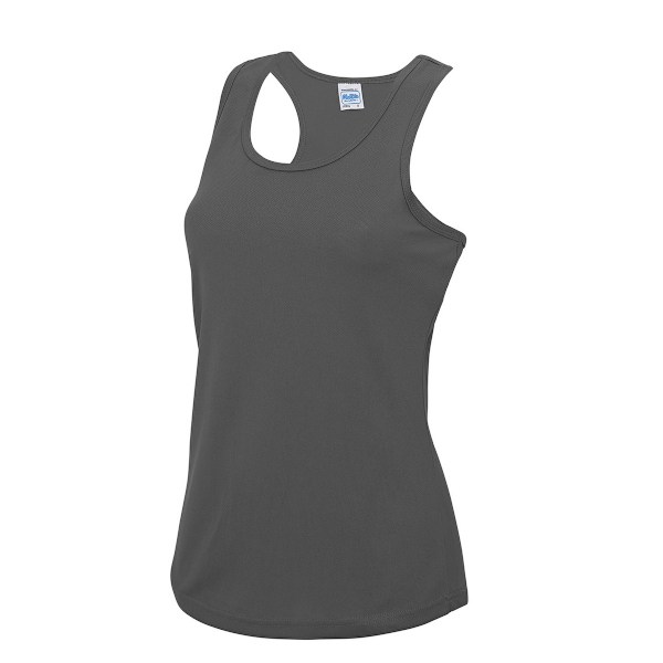 AWDis Cool Dam/Damer Fukttransporterande Girlie Tank Top 12 UK Charcoal 12 UK