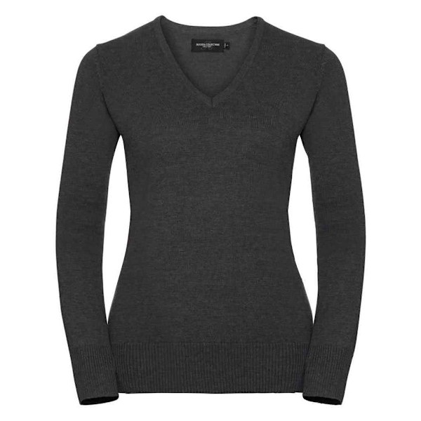Russell Collection Dam/Damer Marl V-ringad tröja 4XL Cha Charcoal 4XL