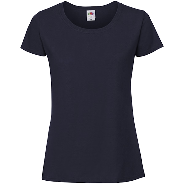 Fruit Of The Loom Dam/Dam Premium T-shirt i ringspun XS Deep Navy XS UK