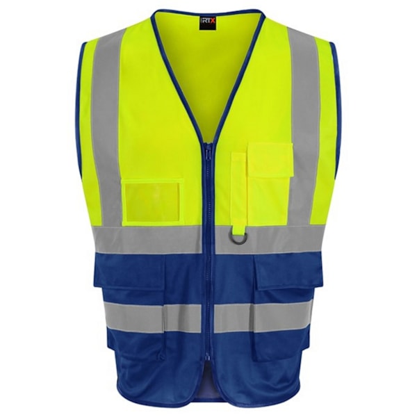 Pro RTX Hög synlighet Unisex Vuxen Executive Väst 4XL H Hi Vis Yellow/Royal Blue 4XL