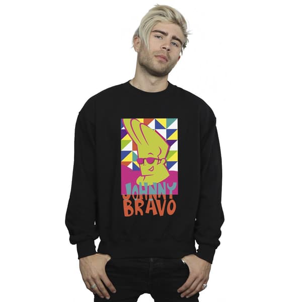 Johnny Bravo Herr Multi Triangles Pop Art Sweatshirt S Svart Black S