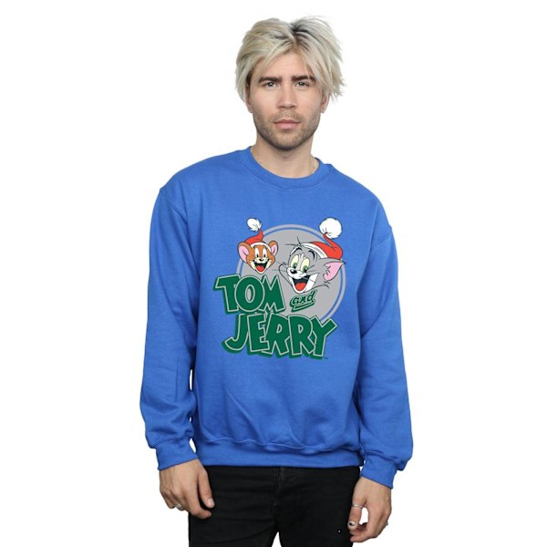 Tom And Jerry Julhälsning Sweatshirt 3XL Royal Blue Royal Blue 3XL