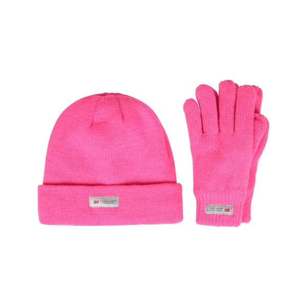 Mountain Warehouse Barn/Barn Thinsulate Fleece Mössa & Handskar Bright Pink S-M