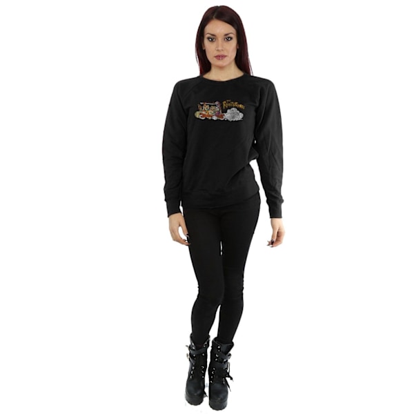 The Flintstones Dam/Damer Familjebil Distressed Sweatshirt Black L