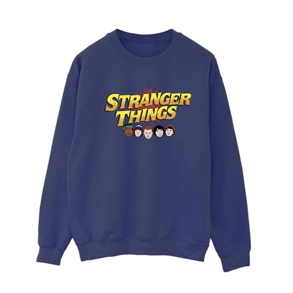 Netflix Dam/Kvinnor Stranger Things Comic Heads Sweatshirt S Navy Blue S