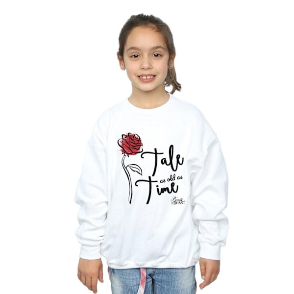 Disney Girls Tale As Old As Time Rose Sweatshirt 7-8 år Vit White 7-8 Years