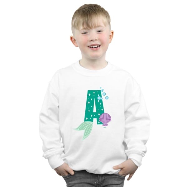 Disney Boys Alphabet A Is For Ariel Sweatshirt 7-8 År Vit White 7-8 Years
