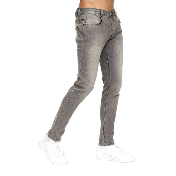 Crosshatch herr Malcolm Slim Jeans 40R Ljusgrå tvätt Light Grey Wash 40R