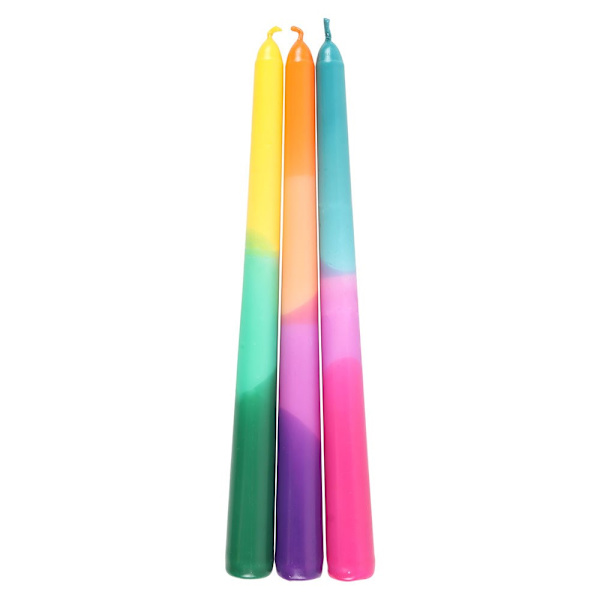 Something Different Aura Energy Dipped Taper Candle Set (3-pack) Multicoloured One Size