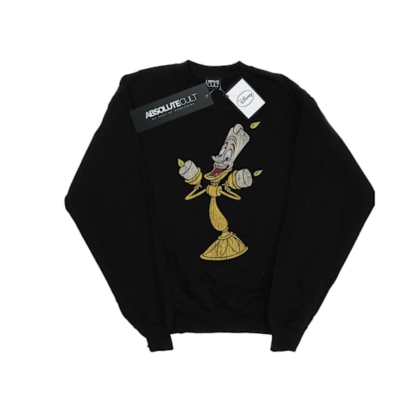 Disney Herrar Skönheten och Odjuret Lumiere Distressed Sweatshirt Black S