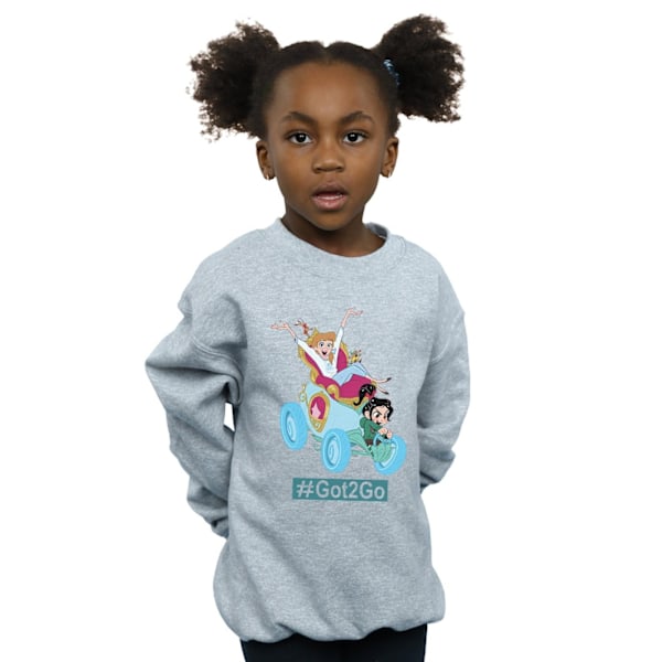 Disney Girls Wreck It Ralph Cinderella Och Vanellope Sweatshirt Sports Grey 5-6 Years