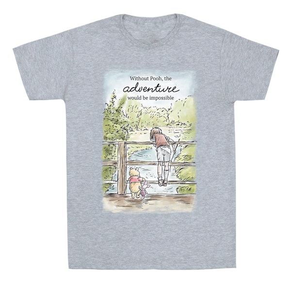 Disney Girls Winnie The Pooh Adventure Bomull T-shirt 12-13 År Sports Grey 12-13 Years