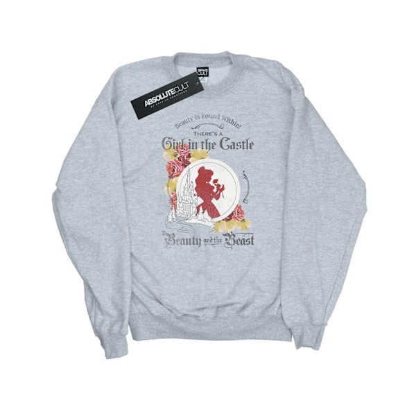 Skönheten och odjuret Dam/Dam Flicka I Slottet Sweatshirt Heather Grey XL
