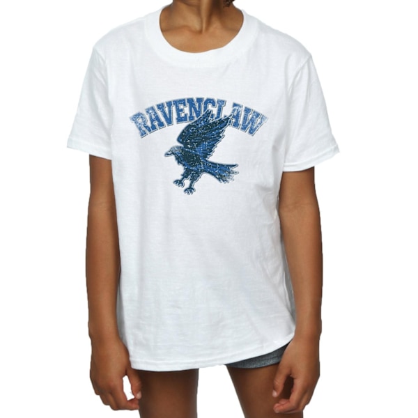 Harry Potter T-shirt i bomull med emblem för flickor, 7-8 år, vit White 7-8 Years
