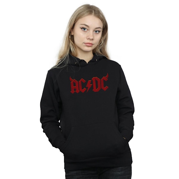 AC/DC Dam/Kvinnor Horns Logo Hoodie S Svart Black S