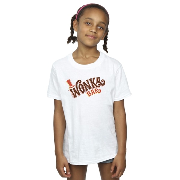 Willy Wonka Girls Bar Logo Bomull T-shirt 9-11 år Vit White 9-11 Years