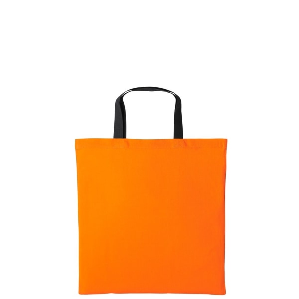 Nötskal Varsity Cotton Shopper Kort handtag Tote One Size Oran Orange/Black One Size